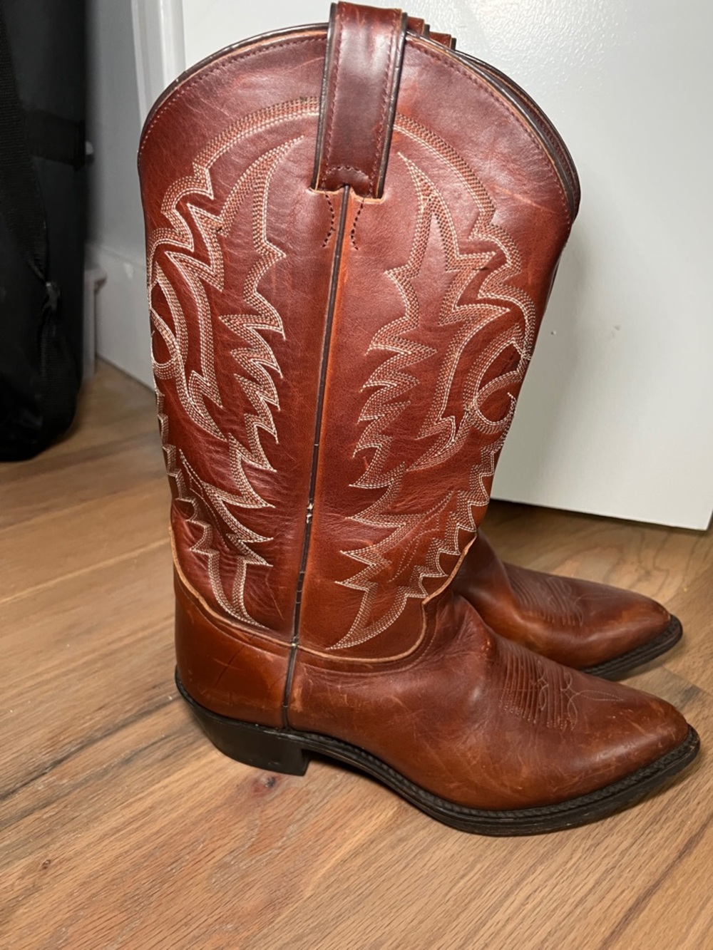 Tony Lama Brown Leather Western Heeled Boots